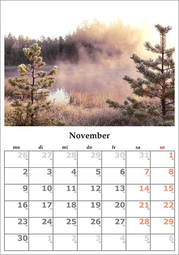 Kalenderblatt November Angebot Versicherung
