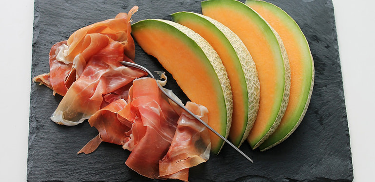 Melone und Schinken Gutschein für Lebensmittel