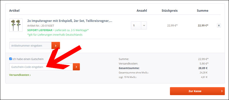 Gutschein Code im warenkorb einlösen Agrarflora Gutschein im Warenkorb einlösen