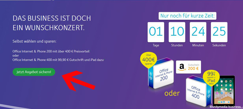 So sicherst du dir Unitymedia Business Angebote Unitymedia Business Gutschein sichern