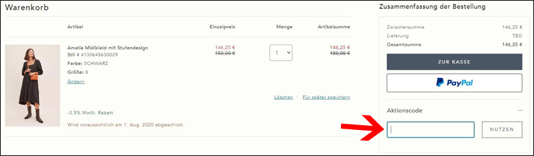 Gutscheincode hier einlösen Anthropologie Gutschein direkt im Warenkorb einlösen