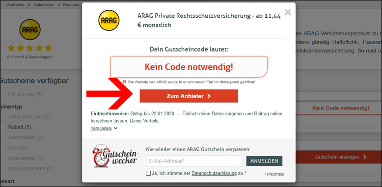 Arag Gutschein Alle Rabatte Codes Im Jan 21 Coupons De