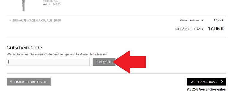 So löst du den Gutschein ein Gutscheineinlösung