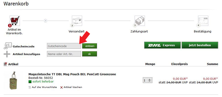 hier den ASMC Gutscheincode eintragen so löst du den ASMC Rabattcode ein
