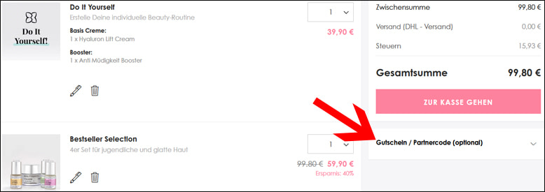 Den BEAUTYMATES Gutscheincode im Warenkorb eingeben Hier löst du den BEAUTYMATES Gutschein ein