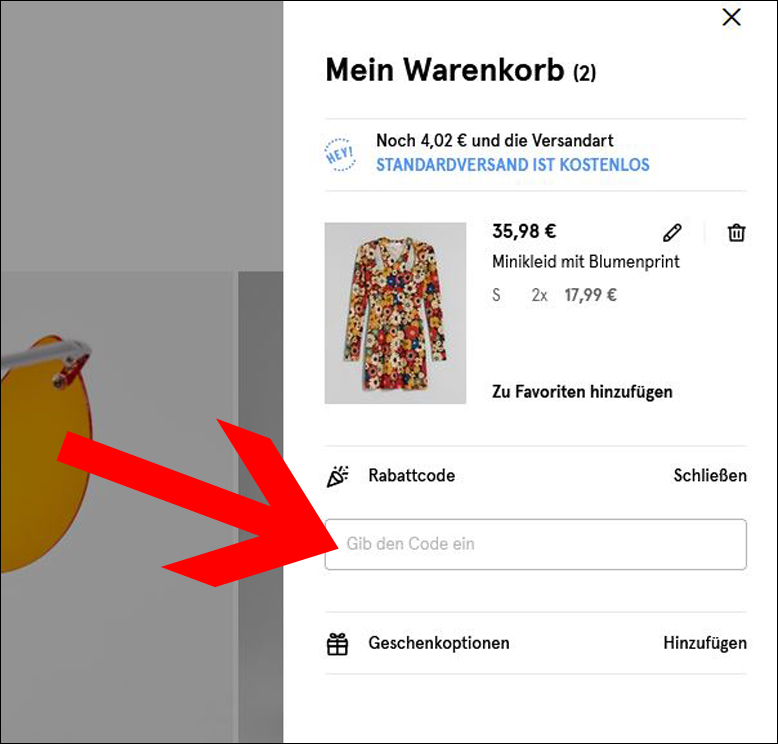 Den Code im Warenkorb einlöse Ein Bershka Rabattcode wird im Warenkorb eingesetzt