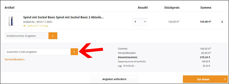 Hier kannst du deinen Rabattcode einlösen Deinen BIGBOXX Gutschein kannst du im Warenkorb einlösen