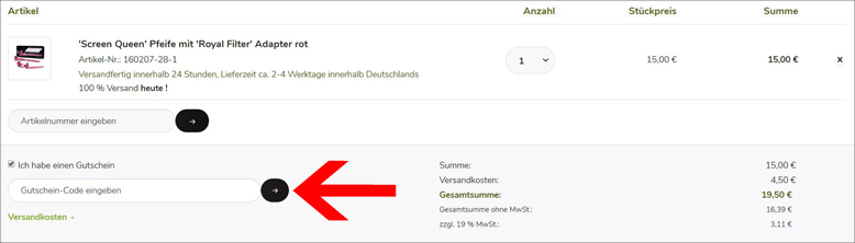 Gutscheincode hier eingeben Deinen Black Leaf Gutschein löst du im Warenkorb ein