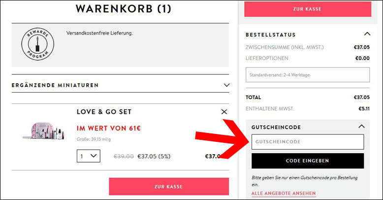 Rabattcode hier eingeben Bobbi Brown Gutschein im Warenkorb einlösen