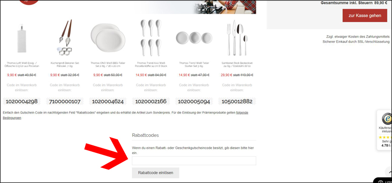 Gutscheincode hier eingeben Butch Gutschein im Warenkorb einlösen