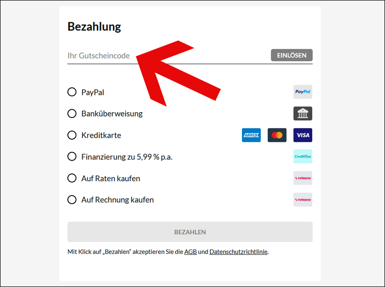 Gutscheincode hier eintragen Chronext Gutschein im letzten Bestellschritt einlösen