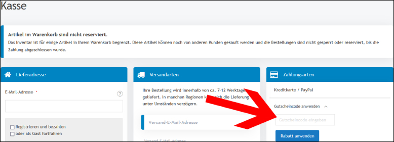 Gutscheincode einlösen Dell Outlet Coupon im ersten Bestellschritt einlösen