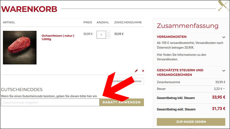 Den DER LUDWIG Gutscheincode im Warenkorb anwenden Im Warenkorb den DER LUDWIG Gutschein anwenden