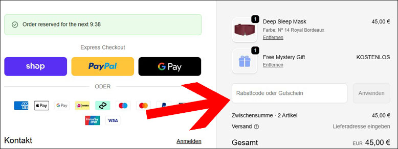 Den Dore and Rose Rabattcode an der Kasse anwenden