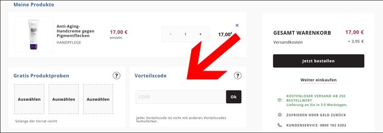 Löse den Gutschein im Warenkorb ein Den Dr Pierre Ricaud Gutschein im Warenkorb einlösen