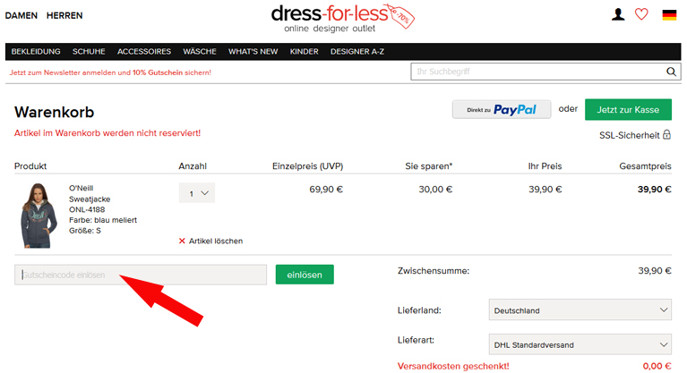 So löst du den Rabattcode ein So löst du den Gutscheincode ein