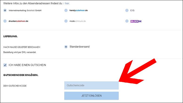 Deinen Gutscheincode kannst du im 2. Bestellschritt eingeben EIS.de Gutschein im 2. Bestellschritt einlösen