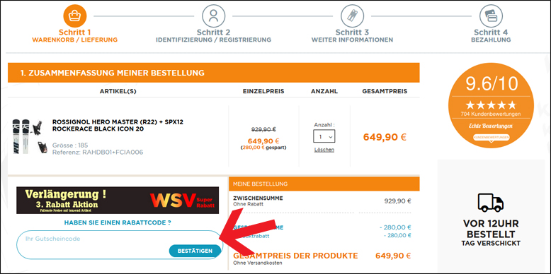 So funktioniert die Gutscheineinlösung Gutscheineinlösung bei Ekosport
