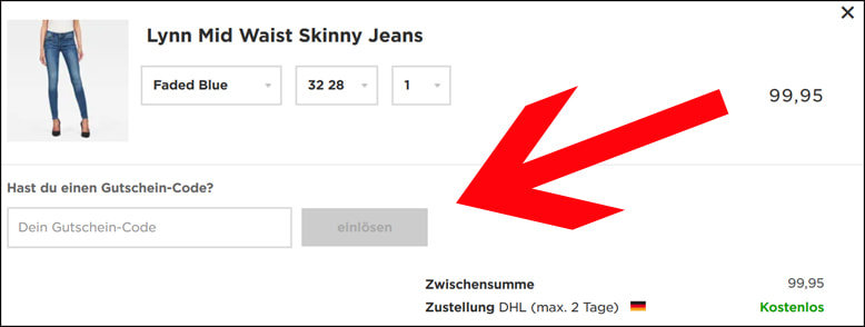 G-Star Gutschein einlösen G-Star Gutscheincode einlösen