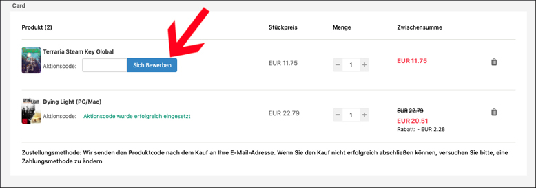 Gutscheincode hier eingeben GameLaden Gutschein nach der Anmeldung einlösen