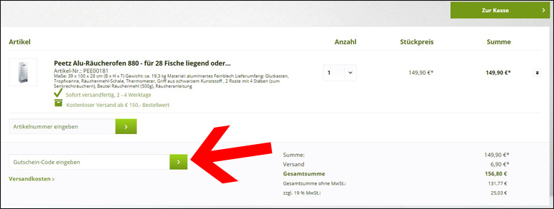 Gutscheincode hier eingeben gartenfachmarkt24 Gutschein im Warenkorb einlösen