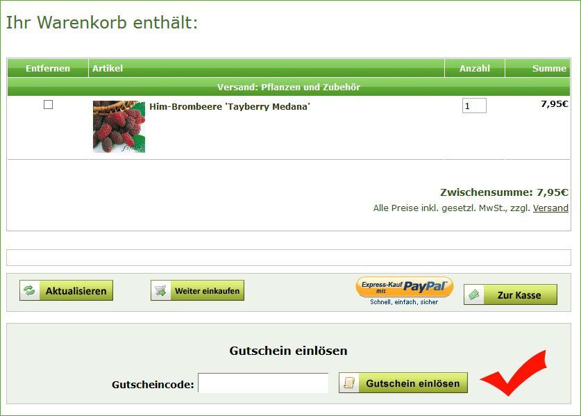 Garten-Schlüter Gutschein einlösen Saatgutschein