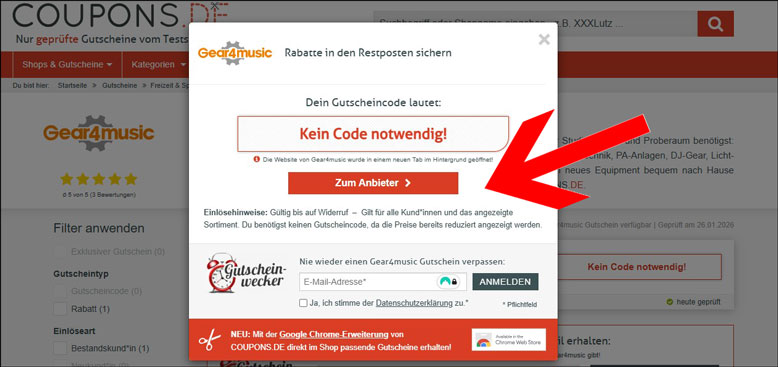 Den Gear4music Gutschein nutzen