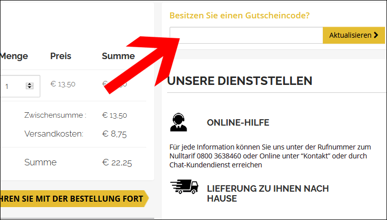 Tippe deinen Coupon im Warenkorb ein Gib deinen Giordano Gutschein im Warenkorb an