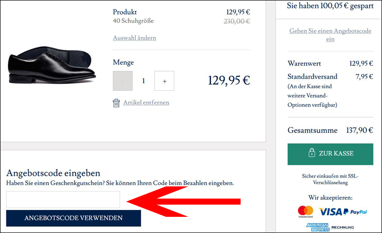 Gutscheincode hier eingeben Charles Tyrwhitt Gutschein im Warenkorb eingeben
