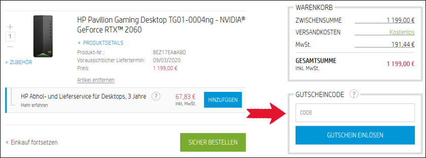 Hier löst du den HP Rabatt ein Hier löst du den HP Gutschein ein