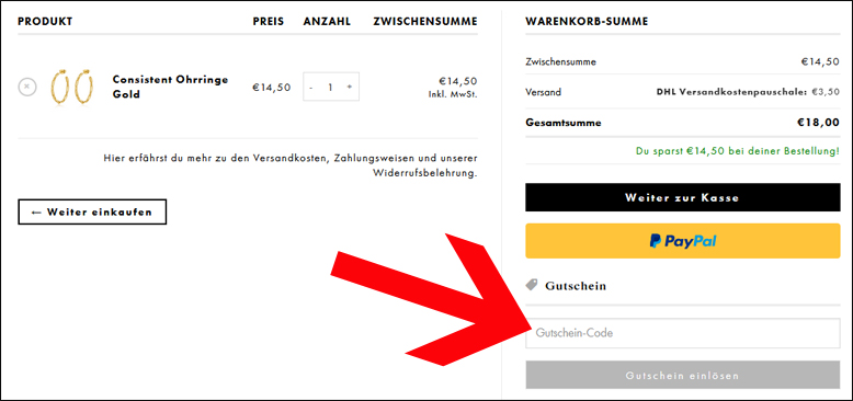 Deinen ICRUSH Gutschein-Code aktivierst du im Warenkorb ICRUSH Gutschein im Warenkorb einlösen