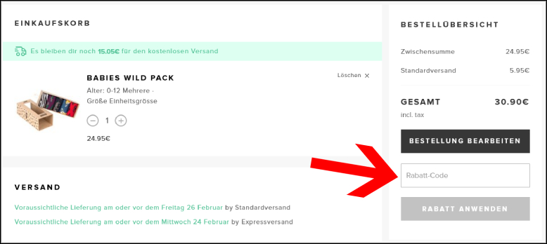 Löse deine Rabattcode hier ein Gib deinen Jimmy Lion Rabatt Code einfach im Warenkorb ein