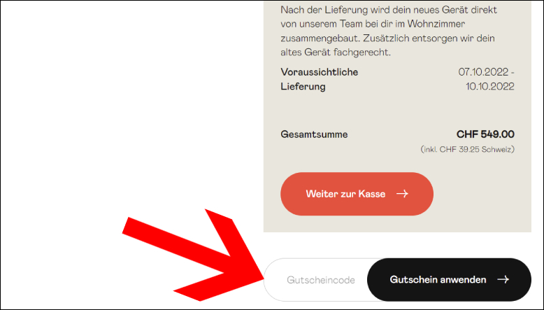 Gutscheincode eingeben KETTLER Gutschein im Warenkorb einlösen
