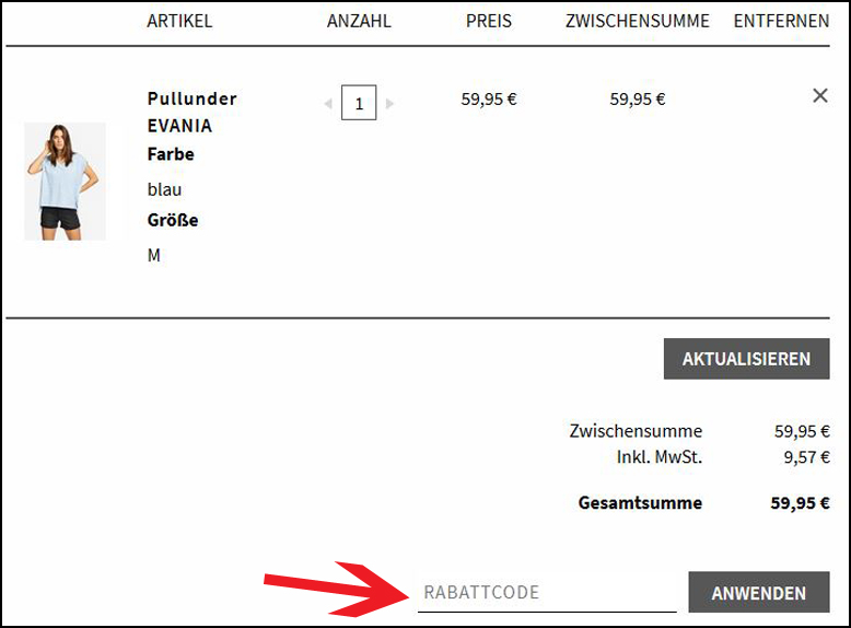 Deinen Khujo Gutschein löst du im Warenkorb ein Deinen Khujo Gutschein bitte im Warenkorb eingeben