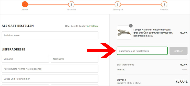 Gib hier deinen Gutscheincode ein Deinen KidsWoodLove Gutschein löst du im ersten Bestellschritt ein
