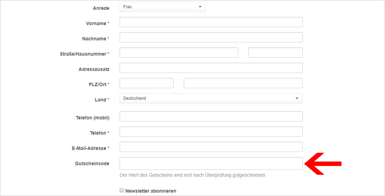 Gutscheincode im 4. Buchungsschritt einlösen Kreuzfahren.de Gutschein einlösen