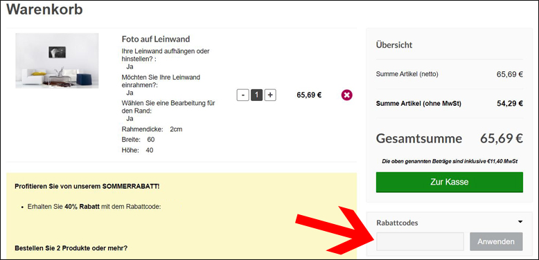 Deinen Lieblingsfoto.de Gutschein kannst du im Warenkorb einlösen Den Lieblingsfoto Gutschein im Warenkorb einlösen