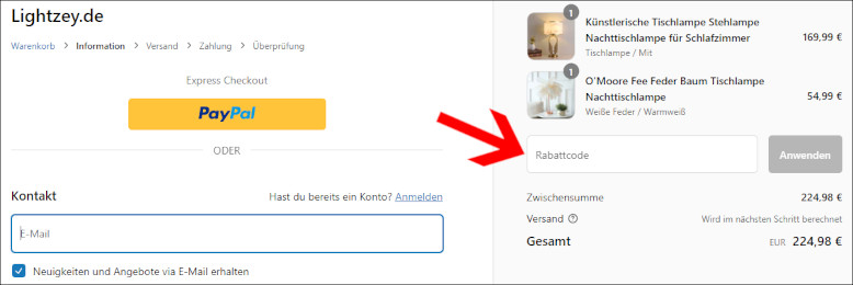 Deinen Lightzey Discount Code kannst du an der Kasse verwenden Den Lightzey Rabattcode an der Kasse verwenden