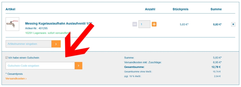 Löse den Code im Warenkorb ein Den LiquiPipe Gutschein bitte im Warenkorb einlösen