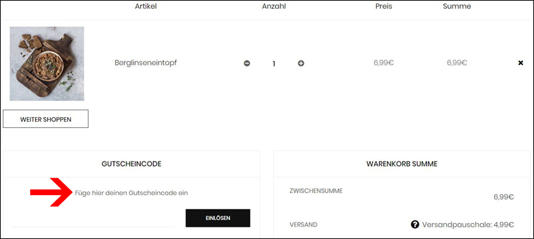 Gib deinen Gutscheincode hier ein Den Löwenanteil Gutschein im Warenkorb einlösen