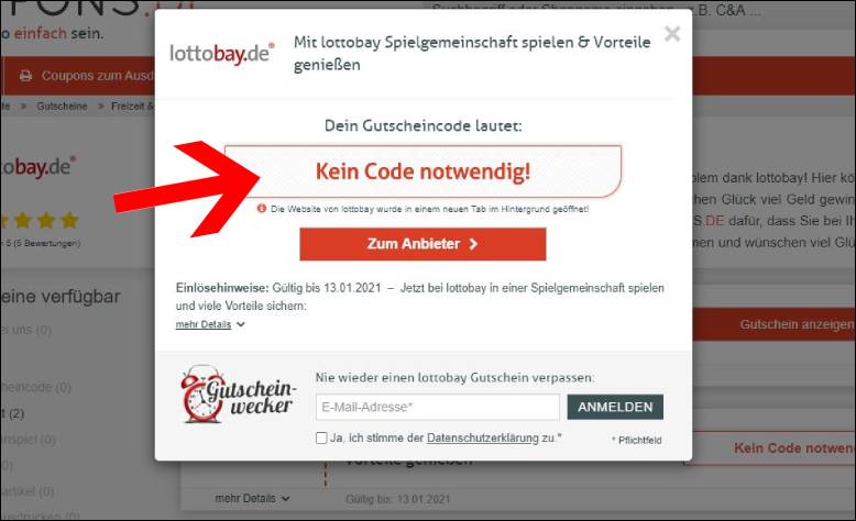 Ohne Code auf lottobay.de weiterleiten lassen Ohne Code auf lottobay.de weiterleiten lassen