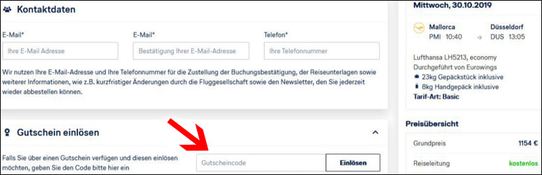So löst du deinen Lufthansa Gutschein ein Deinen Lufthanse Gutschein gibst du im Bestellprozess ein