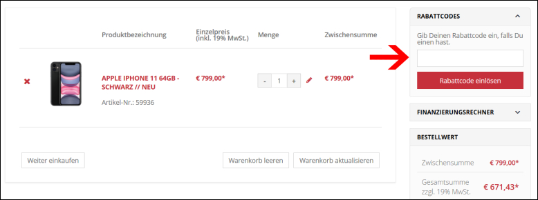 Deinen Rabattcode kannst du hier einlösen Verwende deine MacTrade Gutschein direkt im Warenkorb