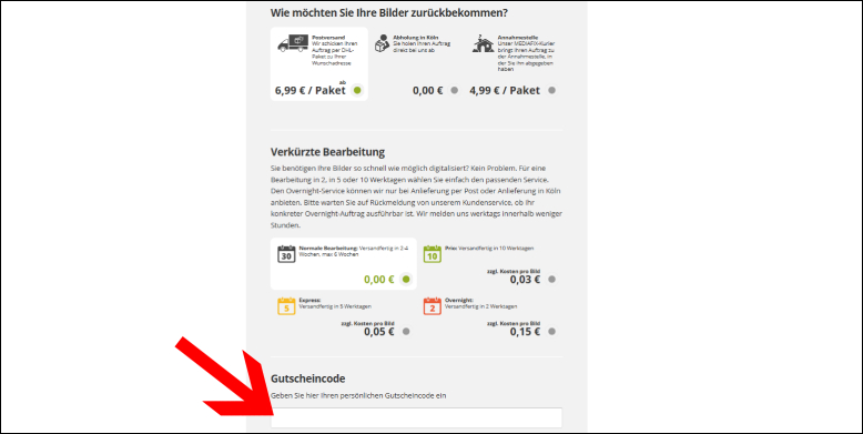 Gutscheincode im letzten Bestellschritt einlösen den Mediafix Gutschein im letzten Bestellschritt anwenden