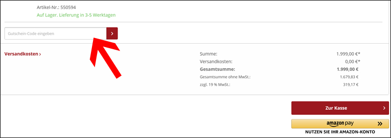 Den Memory PC Gutscheincode im Warenkorb angeben Einen Memory PC Gutschein im Warenkorb einloesen
