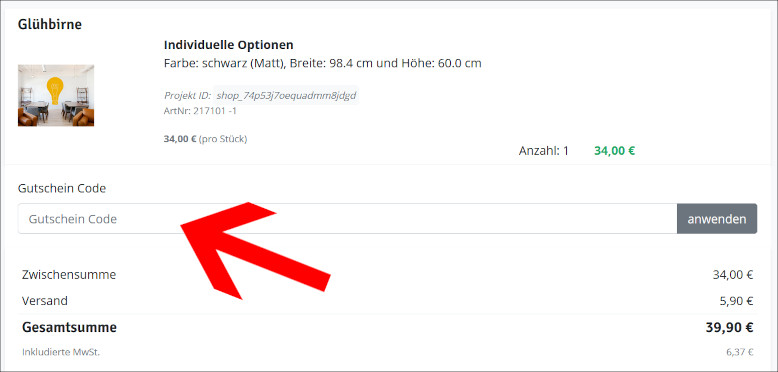 Einen myfolie Gutschein Code gibst du im letzten Bestellschritt an der Kasse ein Den myfolie Gutschein an der Kasse einlösen
