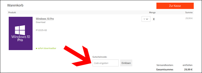 Gib den Code hier ein Deinen mysoftware Gutschein löst du im Warenkorb ein