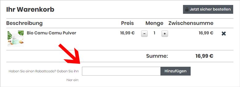 Myvitamins Gutschein im Warenkorb einlösen Myvitamins Gutschein im Warenkorb einlösen
