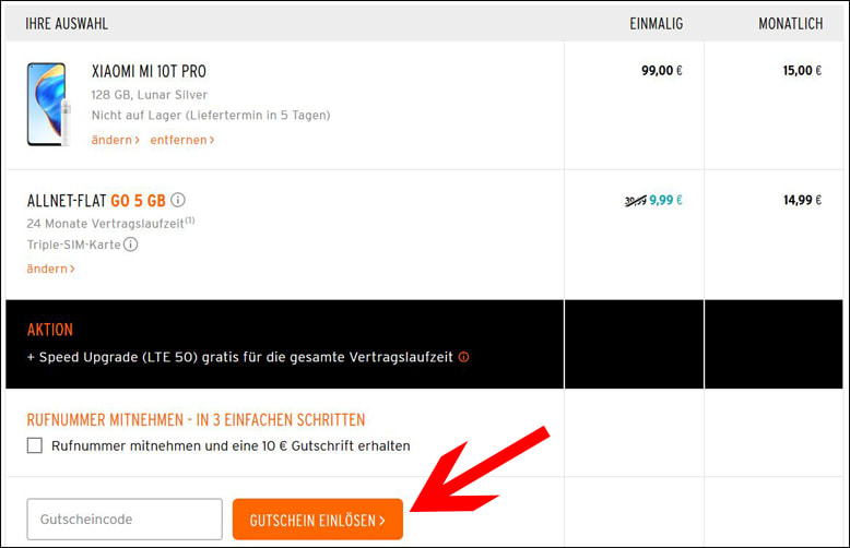 Löse hier den Code ein Den OTELO Gutschein im Warenkorb einlösen