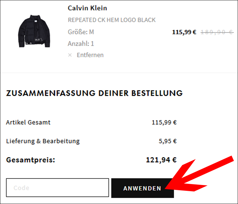 Gutscheincode hier eingeben Otrium Rabatt Code im Warenkorb eingeben